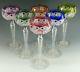 VAL St LAMBERT Crystal SAARBRUCKEN Cut 6 Hock Wine Glass / Glasses 7 5/8
