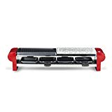 H.Koenig RP4 - Raclette-grill con piedra natural para 4 personas, 600 W, color rojo