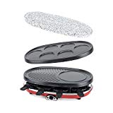 H.Koenig RP418 RP418-Raclette-grill 4 en 1 para 8 Personas, 1500 W, Acero Inoxidable, Negro, Gris,...
